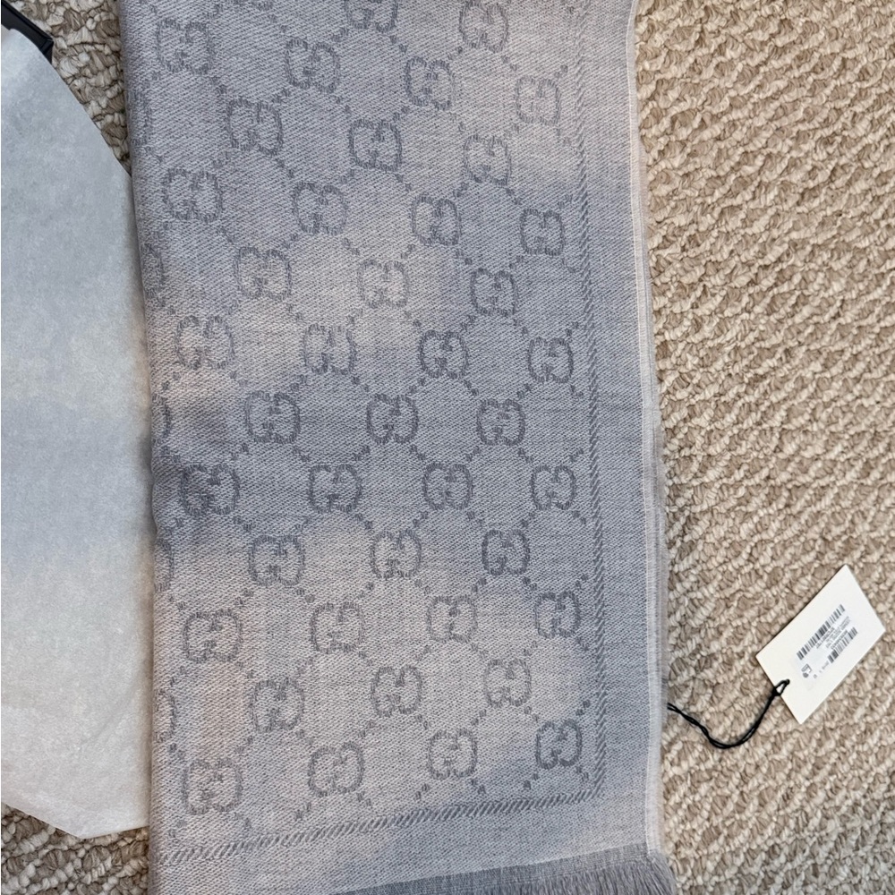 Gucci Gray Monogram Scarf